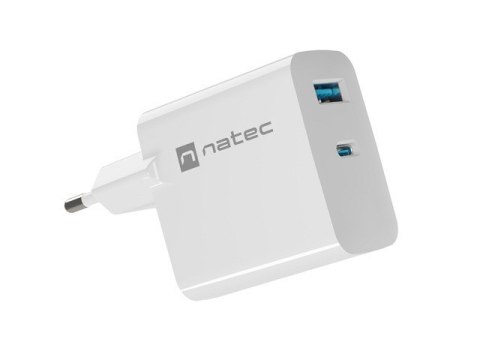 Ładowarka sieciowa RIBERA GAN 1X USB-A + 1X USB-C 65W Biała Ładowarka sieciowa RIBERA GAN 1X USB-A + 1X USB-C 65W Biała