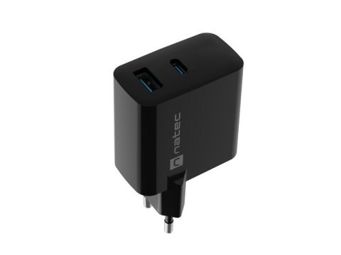 Ładowarka sieciowa Ribera GAN 1X USB-A + 1X USB-C 65W Czarna Ładowarka sieciowa Ribera GAN 1X USB-A + 1X USB-C 65W Czarna