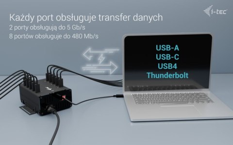 !i-tec USB-C/USB-A Metal Charging + data HUB 15W per port 10x USB-C !i-tec USB-C/USB-A Metal Charging + data HUB 15W per port 10x USB-C