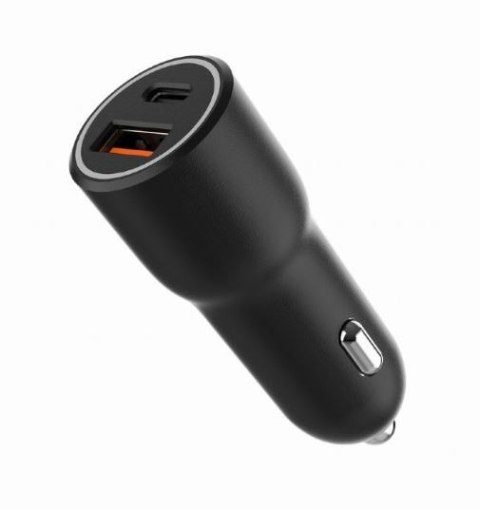 Ładowarka samochodowa USB-A/USB-C 38W PD czarna Ładowarka samochodowa USB-A/USB-C 38W PD czarna