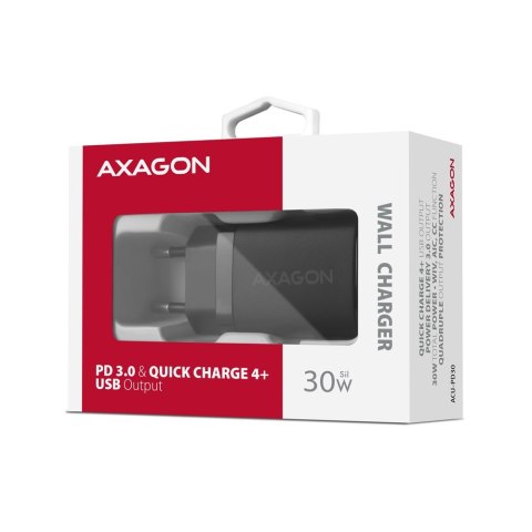 ACU-PD30 Ładowarka sieciowa PD 30W, 1x port USB-C, PD3.0/QC3.0/AFC/FCP/Apple Czarna ACU-PD30 Ładowarka sieciowa PD 30W, 1x port USB-C, PD3.0/QC3.0/AFC/FCP/Apple Czarna