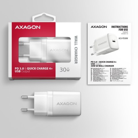 ACU-PD30W Ładowarka sieciowa PD 30W, 1x port USB-C, PD3.0/QC3.0/AFC/FCP/Apple Biała ACU-PD30W Ładowarka sieciowa PD 30W, 1x port USB-C, PD3.0/QC3.0/AFC/FCP/Apple Biała