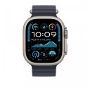 Przedłużka do paska Ocean w kolorze granatu do koperty 49 mm - elementy z tytanu w kolorze naturalnym