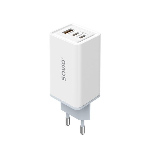 Ładowarka sieciowa 65W GaN LA-07 z kablem USB-A-USB typ C 1m, biała Ładowarka sieciowa 65W GaN LA-07 z kablem USB-A-USB typ C 1m, biała