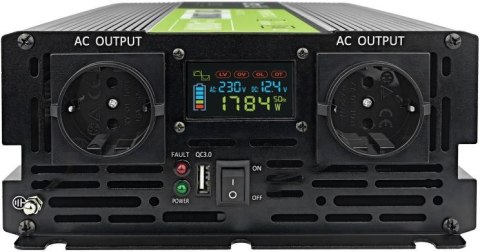 PRZETWORNICA NAPIĘCIA Green Cell PowerInverter LCD 12V / 230V 2000W/4000W CZYSTA SINUSOIDA PRZETWORNICA NAPIĘCIA Green Cell PowerInverter LCD 12V / 230V 2000W/4000W CZYSTA SINUSOIDA