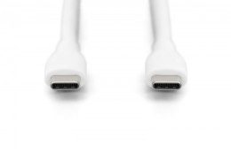 Kabel zasilający silikonowy USB-C - USB-C, USB 2.0 60W, 0,5m Biały