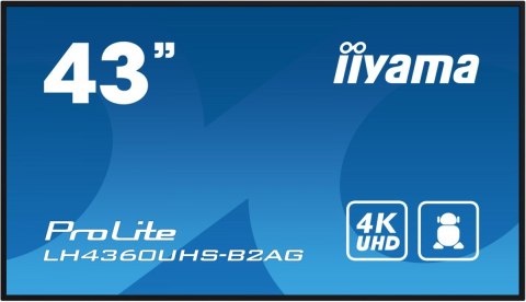 Monitor 43 LH4360UHS-B2A 24/7, 500cd, 4K, VA, Wifi, 6.5ms, 3xHDMI, 2xUSBR, J45, RS-232C Monitor 43 LH4360UHS-B2A 24/7, 500cd, 4K, VA, Wifi, 6.5ms, 3xHDMI, 2xUSBR, J45, RS-232C