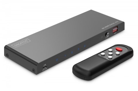 Przełącznik / Switch HDMI 4x1, 8K/60Hz (4:4:4) z HDR, 48 Gbps, HDCP 2.3, Toslink / Stereo, EDID Przełącznik / Switch HDMI 4x1, 8K/60Hz (4:4:4) z HDR, 48 Gbps, HDCP 2.3, Toslink / Stereo, EDID