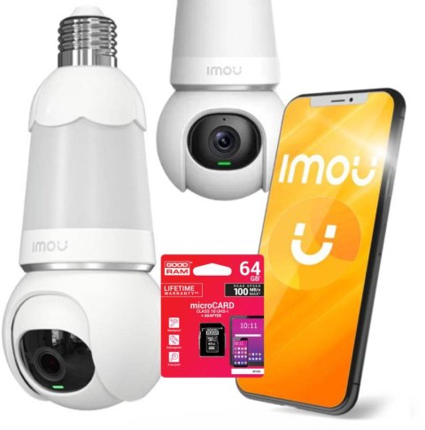 Kamera IP Imou kamera żarówka Bulb Cam 5MP IPC z kartą pamięci 64BG Goodram Kamera IP Imou kamera żarówka Bulb Cam 5MP IPC z kartą pamięci 64BG Goodram
