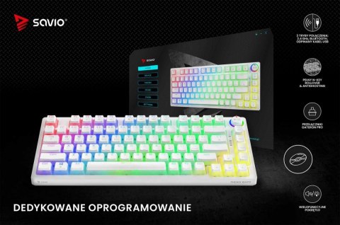 Klawiatura mechaniczna bezprzewodowa PHENIX WHITE Gateron Red Pro, Pudding Klawiatura mechaniczna bezprzewodowa PHENIX WHITE Gateron Red Pro, Pudding
