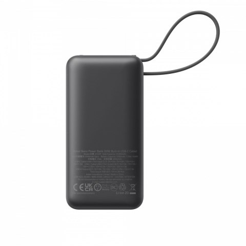 Powerbank 545 NANO 30W 10000mAh z wbudowanym kablem USB-C, czarny Powerbank 545 NANO 30W 10000mAh z wbudowanym kablem USB-C, czarny
