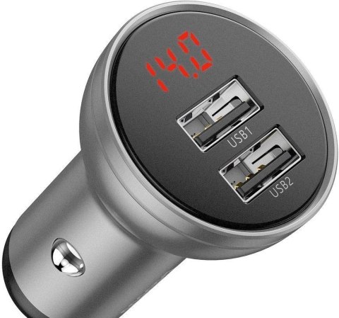 ŁADOWARKA SAMOCHODOWA Baseus Digital Display CCBX-0S 24W 4.8A 2x USB-A SZARA ŁADOWARKA SAMOCHODOWA Baseus Digital Display CCBX-0S 24W 4.8A 2x USB-A SZARA