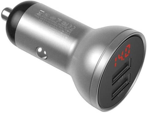 ŁADOWARKA SAMOCHODOWA Baseus Digital Display CCBX-0S 24W 4.8A 2x USB-A SZARA ŁADOWARKA SAMOCHODOWA Baseus Digital Display CCBX-0S 24W 4.8A 2x USB-A SZARA