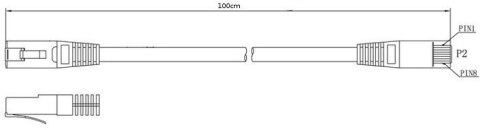 PATCHCORD KAT5E FTP 1M SZARY PATCHCORD KAT5E FTP 1M SZARY