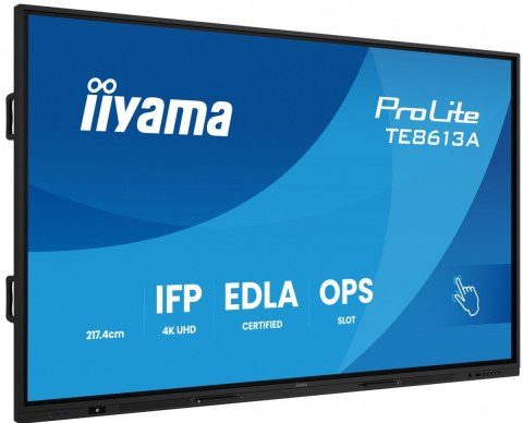 Monitor 86 cali TE8613A-B1AG INFRARED,40pkt,IPS,4K,7H,450cd/m2, WiFi,USB, ANDROID 14, Google EDLA,2x20W, UCHWYT CIENNY Monitor 86 cali TE8613A-B1AG INFRARED,40pkt,IPS,4K,7H,450cd/m2, WiFi,USB, ANDROID 14, Google EDLA,2x20W, UCHWYT CIENNY
