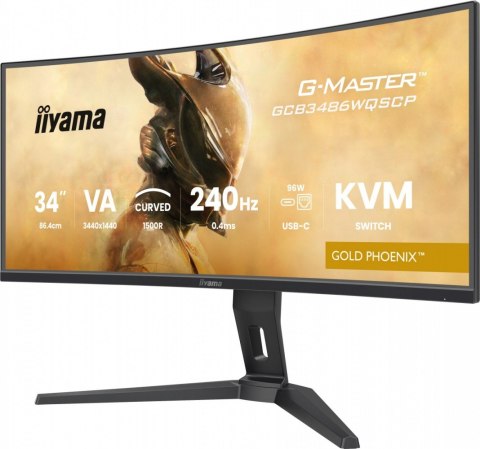 Monitor G-Master 34 cale GCB3486WQSCP-B1,VA,UWQHD,240HZ,0.4ms,1500R,HDR400,500cd,21:9,HDMI (2.1), USB-C dock 95W, RJ45, 2x5W, KV Monitor G-Master 34 cale GCB3486WQSCP-B1,VA,UWQHD,240HZ,0.4ms,1500R,HDR400,500cd,21:9,HDMI (2.1), USB-C dock 95W, RJ45, 2x5W, KV