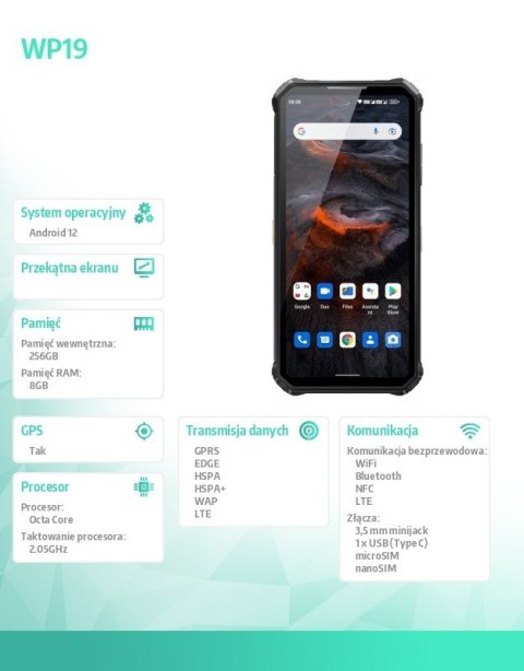Smartfon WP19 8/256GB czarny Smartfon WP19 8/256GB czarny