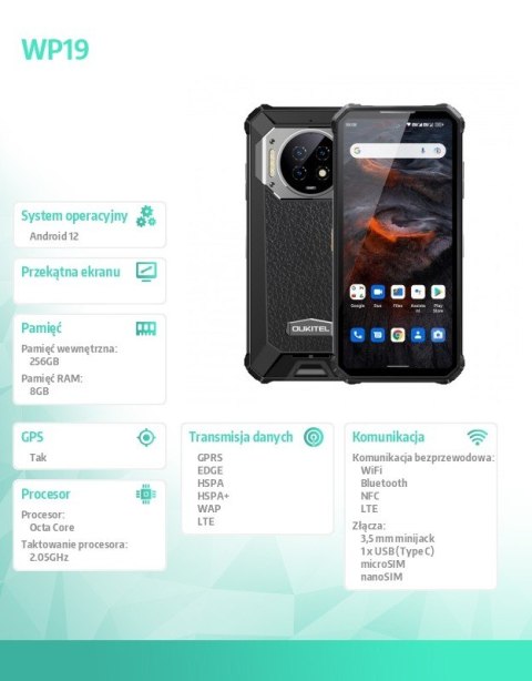 Smartfon WP19 8/256GB czarny Smartfon WP19 8/256GB czarny