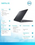 Laptop Dell Pro 16 PC16255/AMD Ryzen 5 PRO 230/16GB/1TB SSD/16.0 FHD+/Radeon 760M/FgrPr/FHD/IR Cam/Mic/WLAN+BT/Backlit Kb/3Cell/