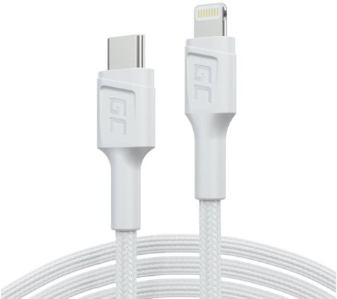 KABEL USB-C / LIGHTHING Green Cell POWERSTREAM 100cm BIAŁY PD APPLE IPHONE KABEL USB-C / LIGHTHING Green Cell POWERSTREAM 100cm BIAŁY PD APPLE IPHONE