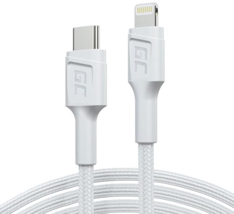 KABEL USB-C / LIGHTHING Green Cell POWERSTREAM 100cm BIAŁY PD APPLE IPHONE KABEL USB-C / LIGHTHING Green Cell POWERSTREAM 100cm BIAŁY PD APPLE IPHONE