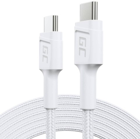 KABEL USB-C / USB-C Green Cell POWERSTREAM 120cm BIAŁY PD 60W ULTRA CHARGE QUICK CHARGE 3.0 KABGC30W KABEL USB-C / USB-C Green Cell POWERSTREAM 120cm BIAŁY PD 60W ULTRA CHARGE QUICK CHARGE 3.0 KABGC30W