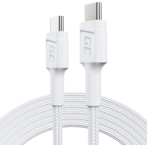 KABEL USB-C / USB-C Green Cell POWERSTREAM 120cm BIAŁY PD 60W ULTRA CHARGE QUICK CHARGE 3.0 KABGC30W KABEL USB-C / USB-C Green Cell POWERSTREAM 120cm BIAŁY PD 60W ULTRA CHARGE QUICK CHARGE 3.0 KABGC30W