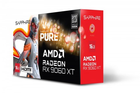 Karta graficzna Radeon RX 9060 XT PURE 16GB GDDR6 128bit DP/2HDMI Karta graficzna Radeon RX 9060 XT PURE 16GB GDDR6 128bit DP/2HDMI