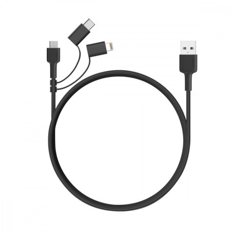 CB-BAL5 3w1 nylonowy kabel Quick Charge micro USB | USB C | Lightning | 1.2m CB-BAL5 3w1 nylonowy kabel Quick Charge micro USB | USB C | Lightning | 1.2m