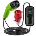 Mobilna ładowarka do samochodu elektrycznego EV z regulacją 2w1 Typ2 | 11kW | 3 Fazy | CEE 5 PIN | LCD | Przenośna | Wallbox | 