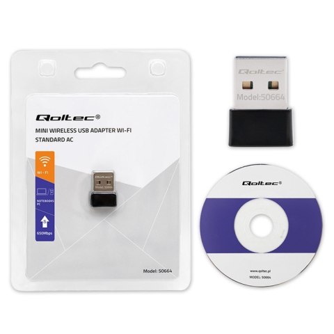Ultraszybki bezprzewodowy mini adapter USB Wi-Fi | standard AC | 650Mbps Ultraszybki bezprzewodowy mini adapter USB Wi-Fi | standard AC | 650Mbps