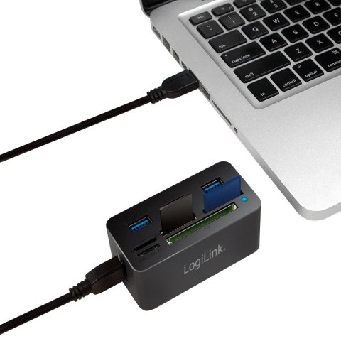Hub USB 3.0, 3 porty, z czytnikiem kart pamięci Hub USB 3.0, 3 porty, z czytnikiem kart pamięci