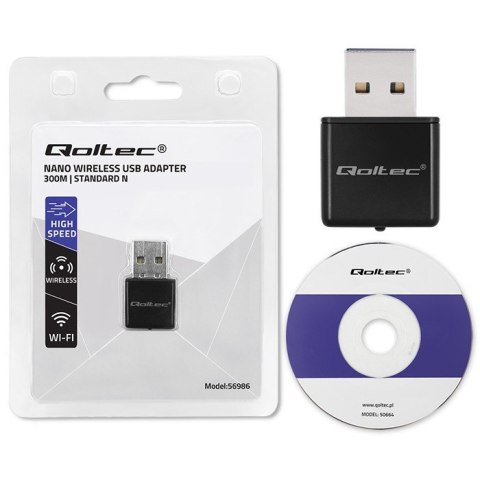 Bezprzewodowy ultra szybki mini adapter NANO WiFi | Standard N | USB 2.0 | 300Mbps Bezprzewodowy ultra szybki mini adapter NANO WiFi | Standard N | USB 2.0 | 300Mbps