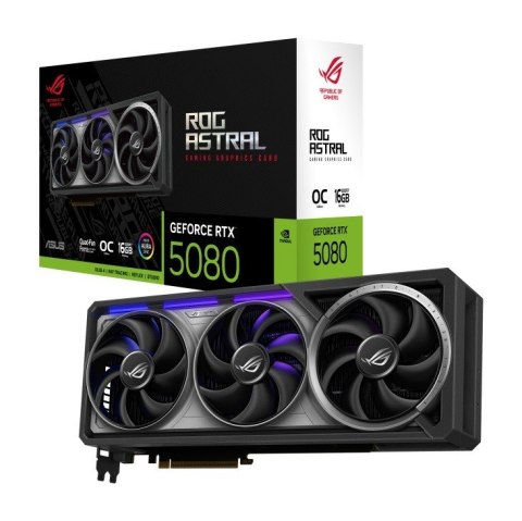 Karta graficzna GeForce RTX 5080 ROG ASTRAL OC GDDR7 256bit 3DP/2HDMI Karta graficzna GeForce RTX 5080 ROG ASTRAL OC GDDR7 256bit 3DP/2HDMI