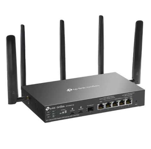 Brama sieciowa gigabitowa Omada 4G+ Cat6 AX3000 VPN with 4-Port PoE+PORT: 1× Gigabit SFP WAN/LAN Port, 1× Gigabit RJ45 WAN Port, Brama sieciowa gigabitowa Omada 4G+ Cat6 AX3000 VPN with 4-Port PoE+PORT: 1× Gigabit SFP WAN/LAN Port, 1× Gigabit RJ45 WAN Port,