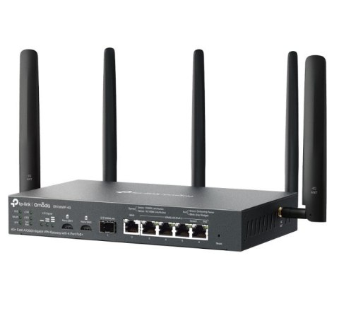 Brama sieciowa gigabitowa Omada 4G+ Cat6 AX3000 VPN with 4-Port PoE+PORT: 1× Gigabit SFP WAN/LAN Port, 1× Gigabit RJ45 WAN Port, Brama sieciowa gigabitowa Omada 4G+ Cat6 AX3000 VPN with 4-Port PoE+PORT: 1× Gigabit SFP WAN/LAN Port, 1× Gigabit RJ45 WAN Port,