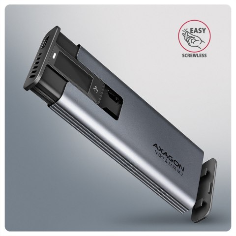 EEM2-SD2 Obudowa zewnętrzna aluminiowa bezśrubowa USB-A/C 3.2 Gen2 M.2 NVMe/SATA display LCD EEM2-SD2 Obudowa zewnętrzna aluminiowa bezśrubowa USB-A/C 3.2 Gen2 M.2 NVMe/SATA display LCD