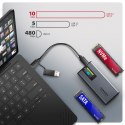 EEM2-SD2 Obudowa zewnętrzna aluminiowa bezśrubowa USB-A/C 3.2 Gen2 M.2 NVMe/SATA display LCD