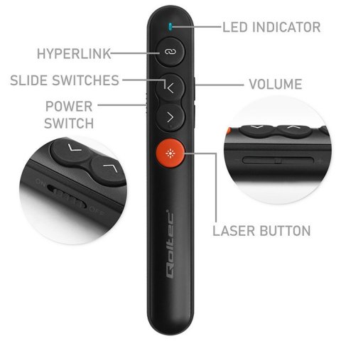 Laserowy wskaźnik/Prezenter 4w1/USB 3.0/2.4GHz/30m Laserowy wskaźnik/Prezenter 4w1/USB 3.0/2.4GHz/30m