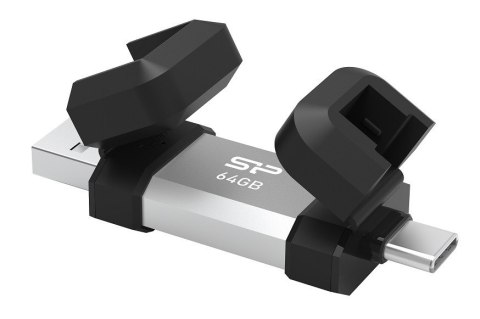 Pendrive C51 64GB USB-A USB-C 120 MB/s srebrny Pendrive C51 64GB USB-A USB-C 120 MB/s srebrny