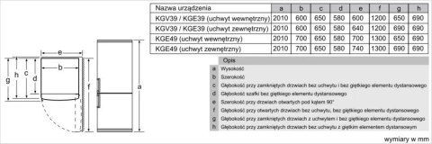 Chłodziarko-zamrażarka KGE49AICA Chłodziarko-zamrażarka KGE49AICA