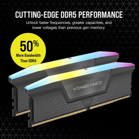 Pamięć DDR5 Vengeance RGB 48GB/6000 (2x24GB) CL30 AMD EXPO & Intel XMP Pamięć DDR5 Vengeance RGB 48GB/6000 (2x24GB) CL30 AMD EXPO & Intel XMP