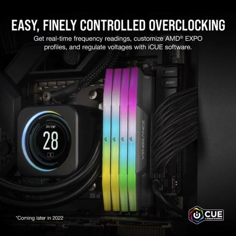 Pamięć DDR5 Vengeance RGB 96GB/6000(2*48GB) CL30 AMD EXPO & Intel XMP Pamięć DDR5 Vengeance RGB 96GB/6000(2*48GB) CL30 AMD EXPO & Intel XMP