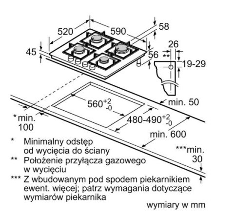 Płyta gazowa szklana PPP6A2I40 Płyta gazowa szklana PPP6A2I40