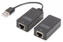 Przedłużacz/Extender USB 1.1 po skrętce Cat.5e/6 UTP/SFP do 45m, czarny, 20cm Przedłużacz/Extender USB 1.1 po skrętce Cat.5e/6 UTP/SFP do 45m, czarny, 20cm