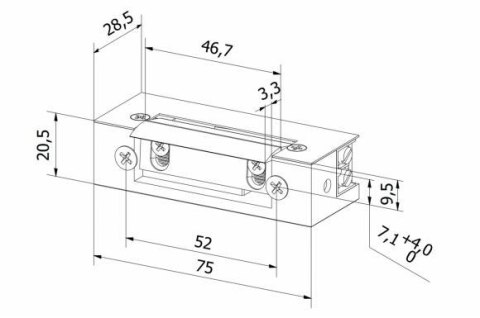 Elektrozaczep przeciwpożarowy HARTTE SHD12U 12V AC/DC standard Elektrozaczep przeciwpożarowy HARTTE SHD12U 12V AC/DC standard