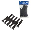 Organizator kabli, rzep, 15cm, 10szt. czarny Organizator kabli, rzep, 15cm, 10szt. czarny
