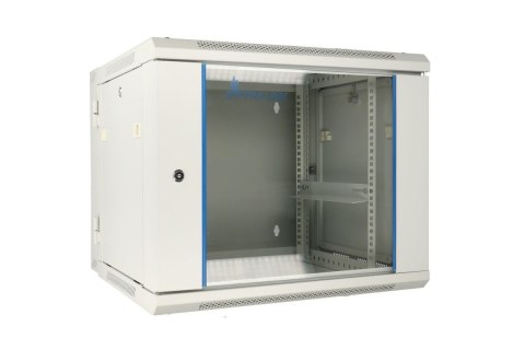 Szafka wisząca rack 9U 600x600 szara dwusekcyjna