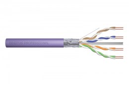 Kabel teleinformatyczny instalacyjny kat.6, F/UTP, B2ca, drut, AWG 23/1, LSOH, 500m, szpula Fioletowy
