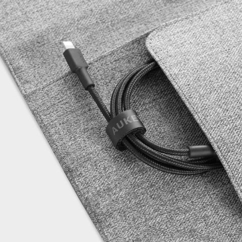 CB-CL02 kabel Lightning - USB-C 1,2m MFi Apple USB-PD nylonowy oplot czarny CB-CL02 kabel Lightning - USB-C 1,2m MFi Apple USB-PD nylonowy oplot czarny